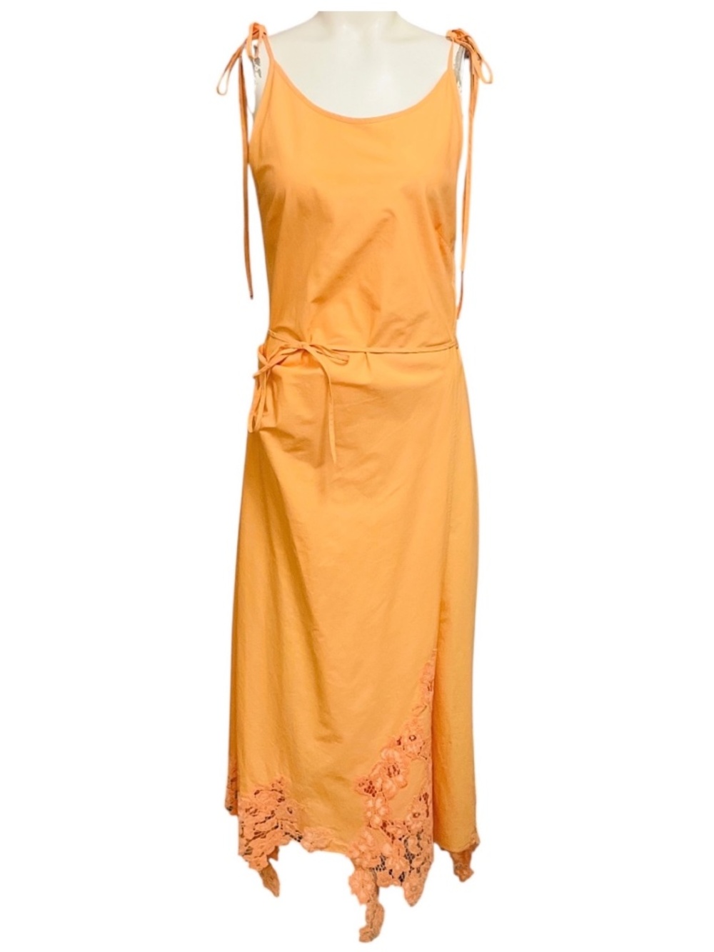 ACNE STUDIOS PASTEL ORANGE LACE WRAP DRESS